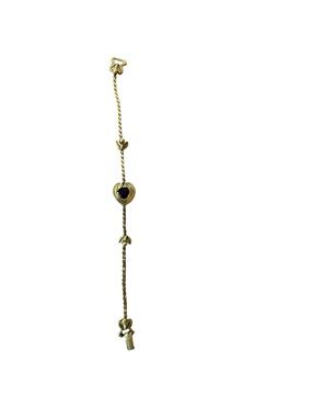 Goldette Vintage Gold-Tone Ruby Red Heart Bracelet